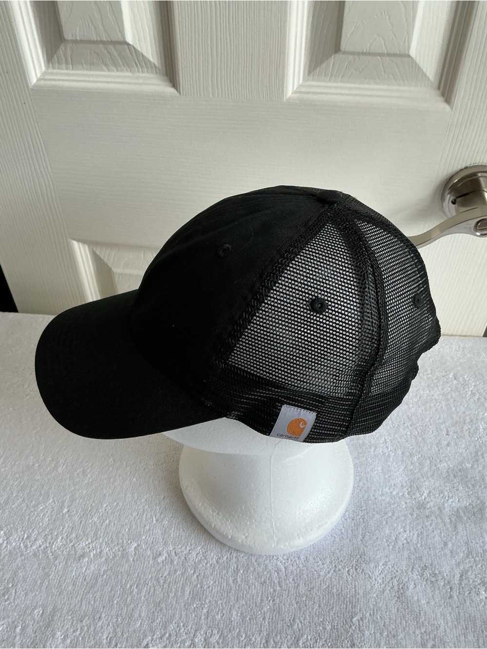 Carhartt Black Mesh Trucker Cap with Logo Patch